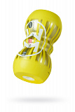 Мастурбатор нереалистичный MensMax Smart Doubble, TPE, желтый, 14,5 см